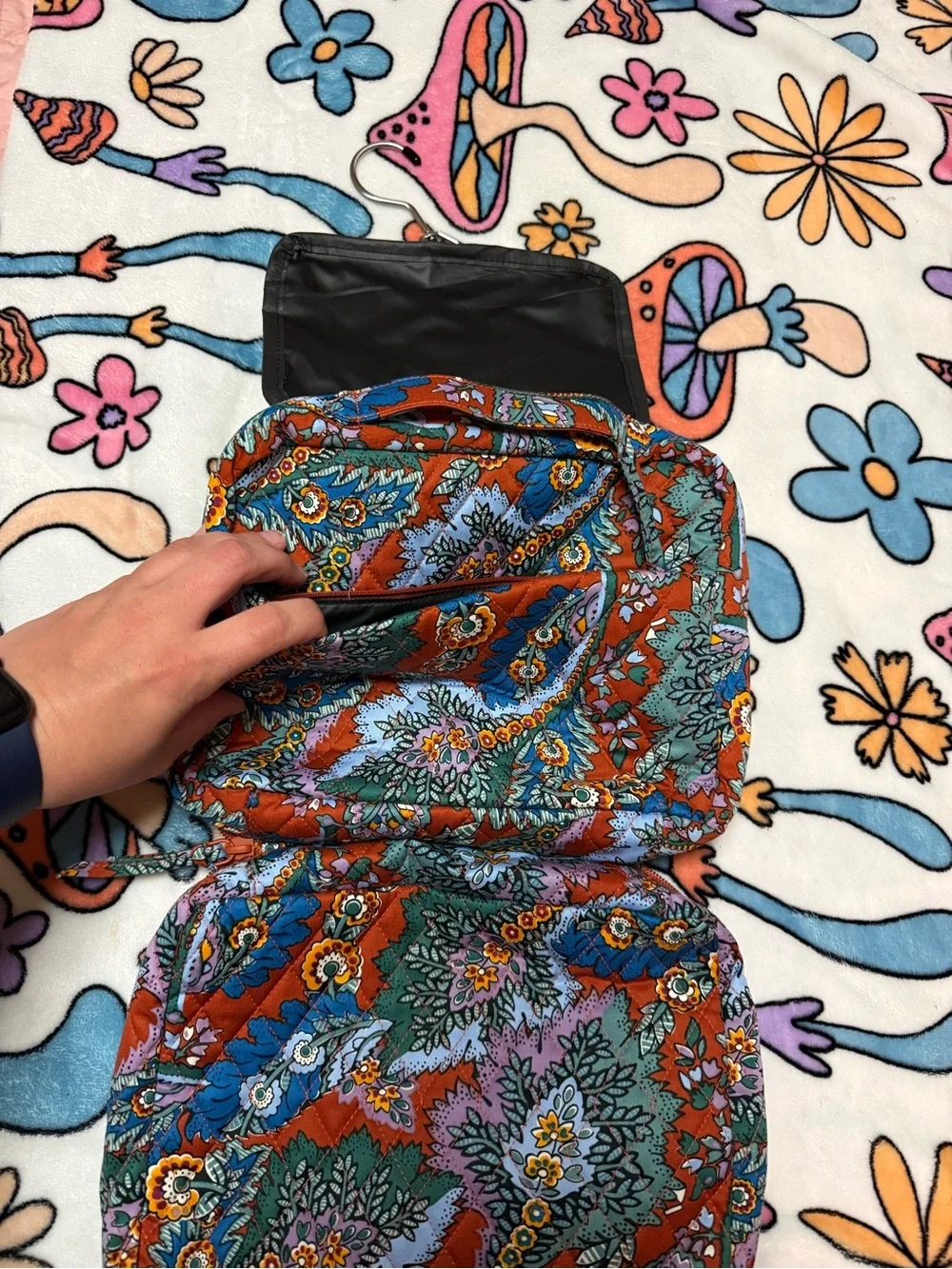 Vera Bradley Floral Paisley Cosmetic Bag in Rust, Green, Blue, Purple